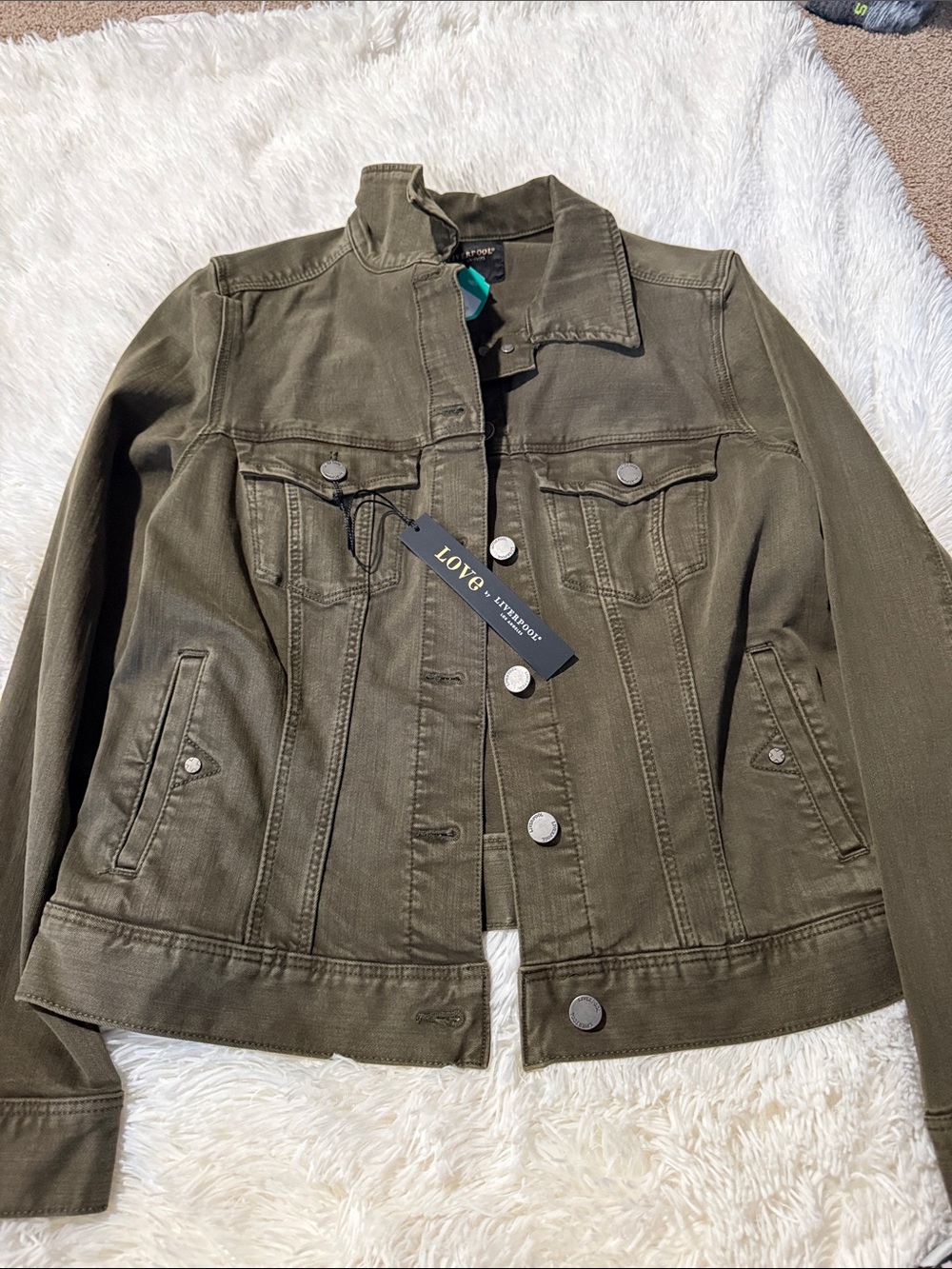 Love By Design Olive Canvas Jean Jacket